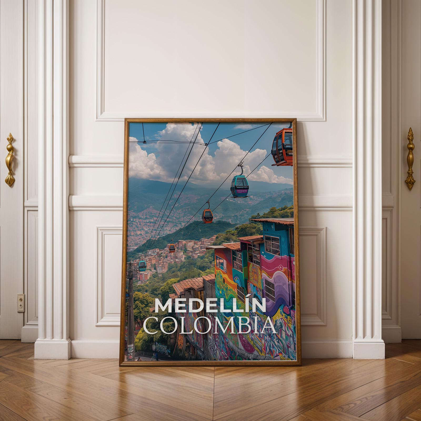 Medellín Colombia Street Art Print: Comuna 13 Cityscape (Digital Download)