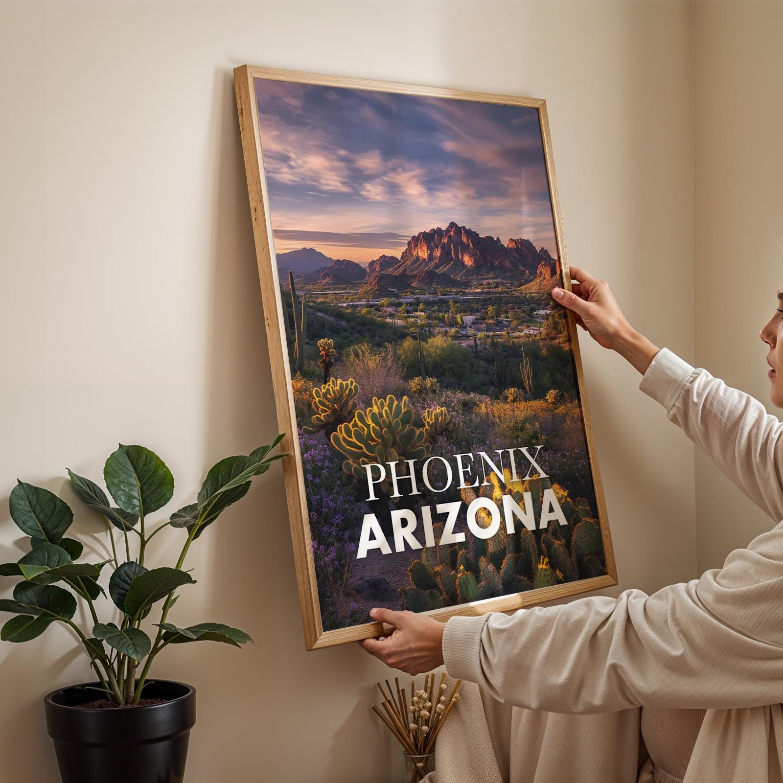 Phoenix Arizona Camelback Mountain Print: Desert Landscape Wall Art (Digital Download)