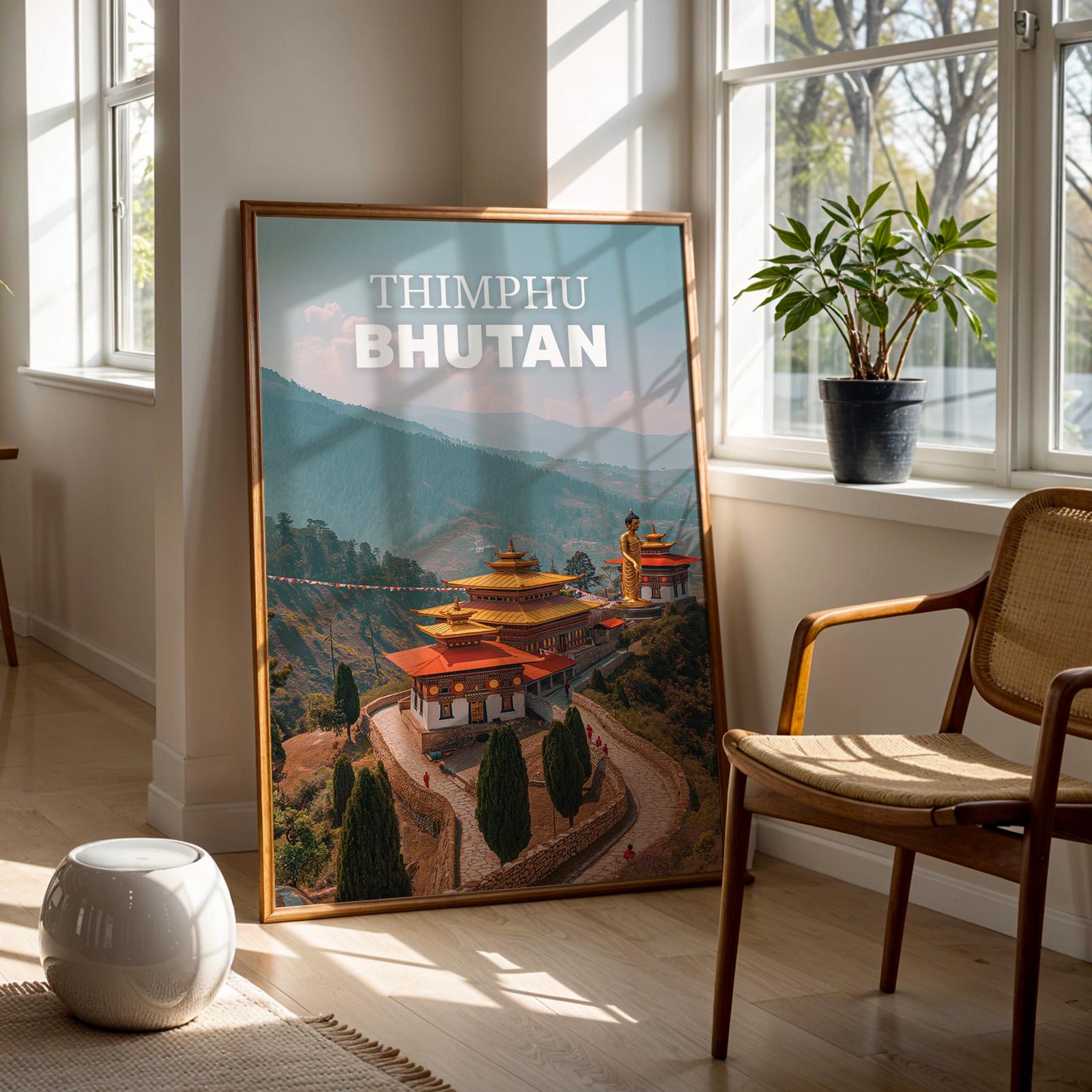 Bhutan Cityscape Wall Art Print: Tashichho Dzong, Thimphu (Digital Download)