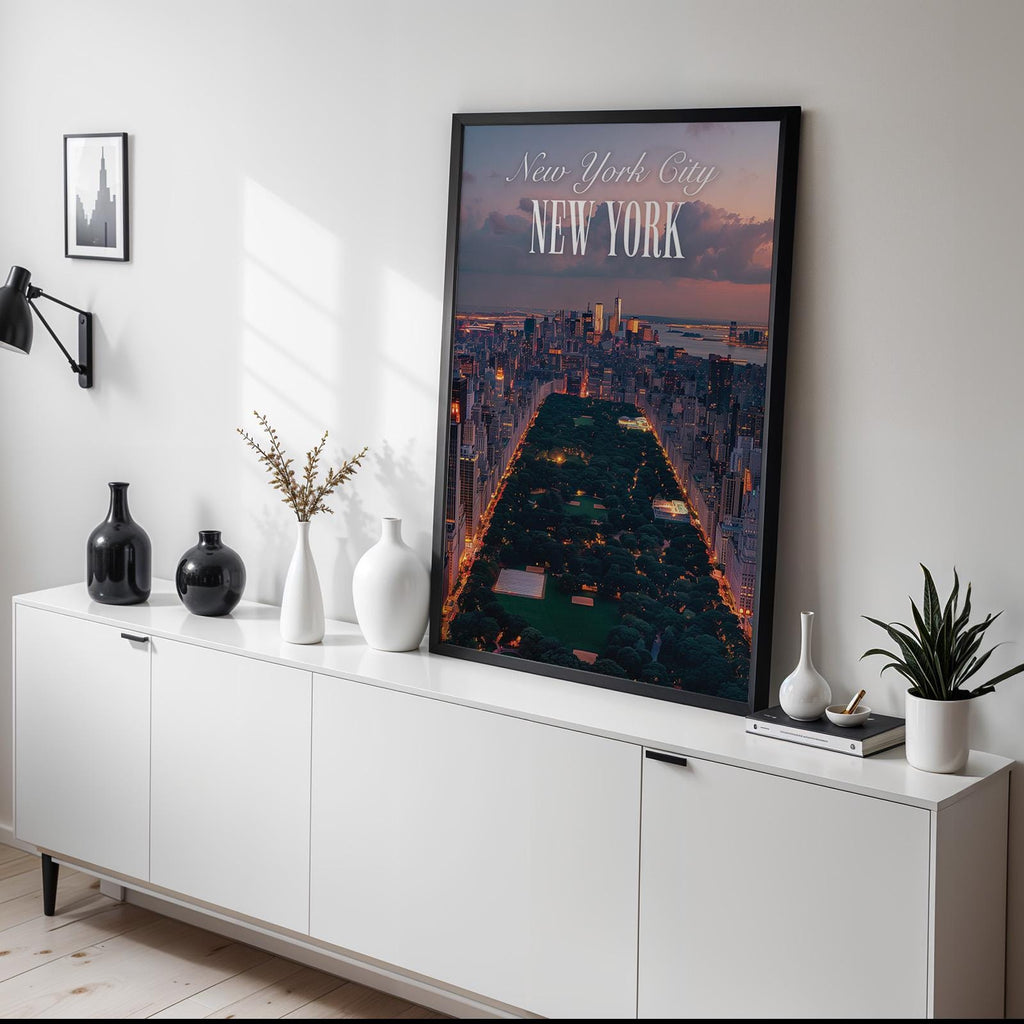 New York City Skyline Sunset Print: Central Park View (Digital Download)