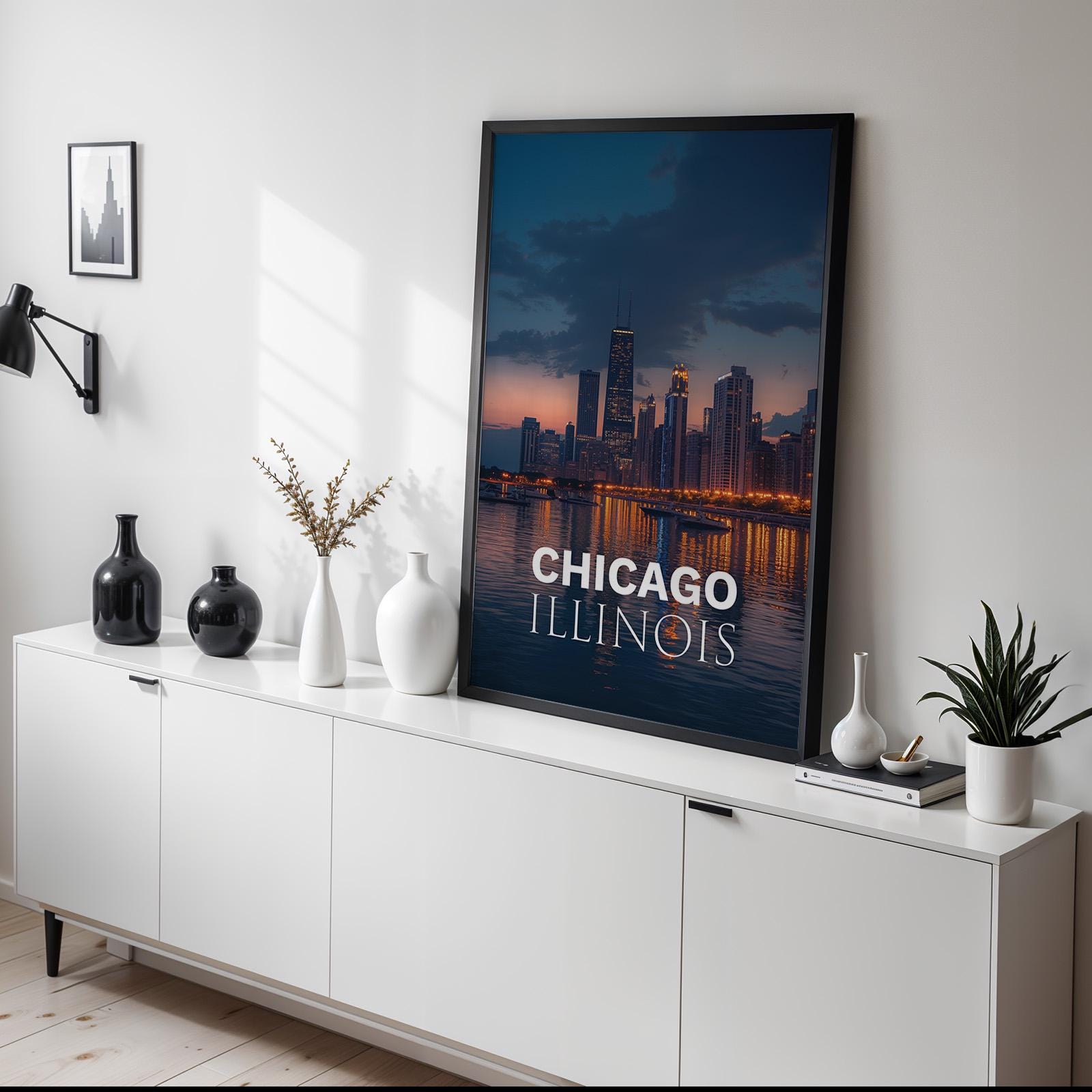 Chicago Skyline Print: Vibrant Lake Michigan Wall Art (Digital Download)