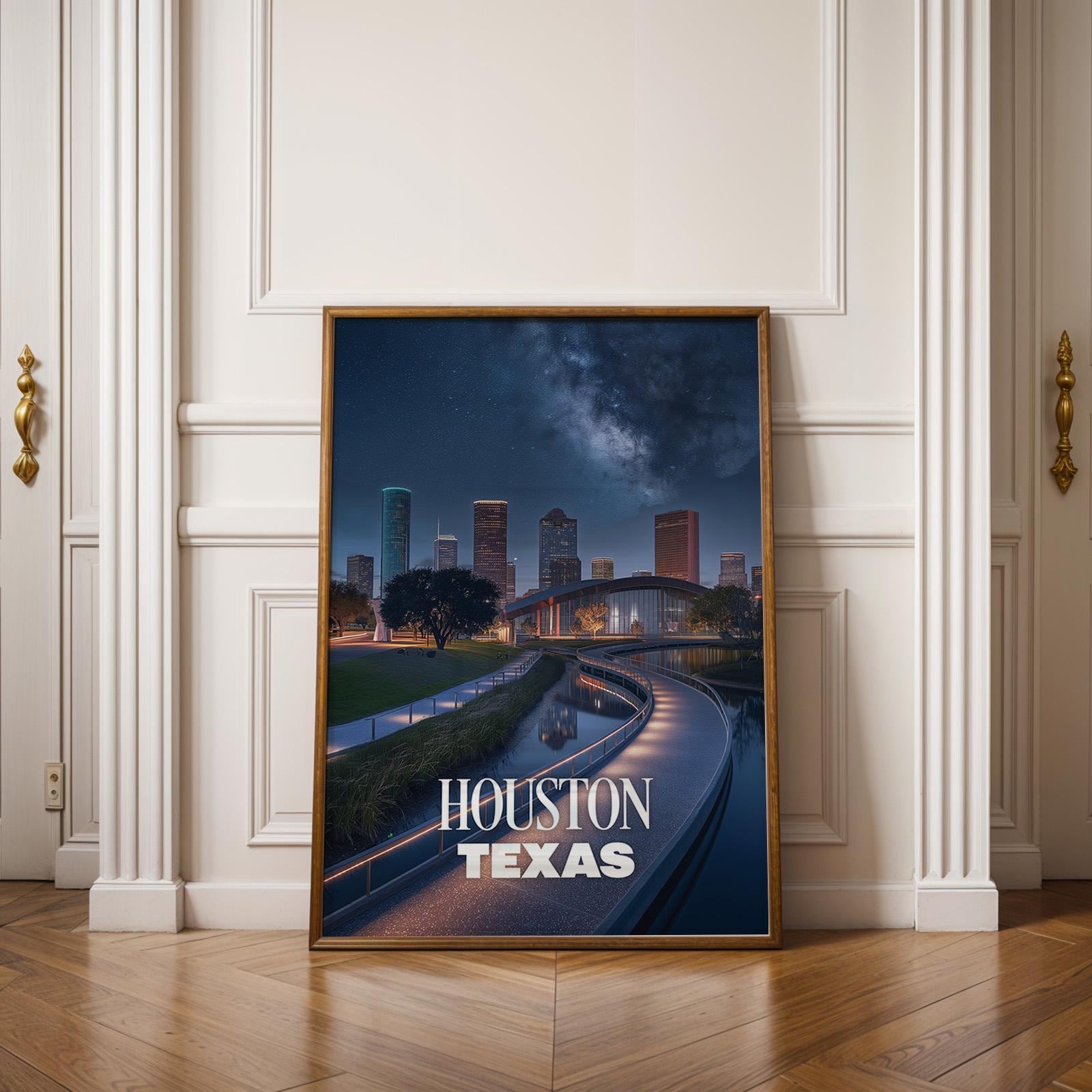 Houston Space Center Skyline Print: Vibrant Texas Wall Art (Digital Download)